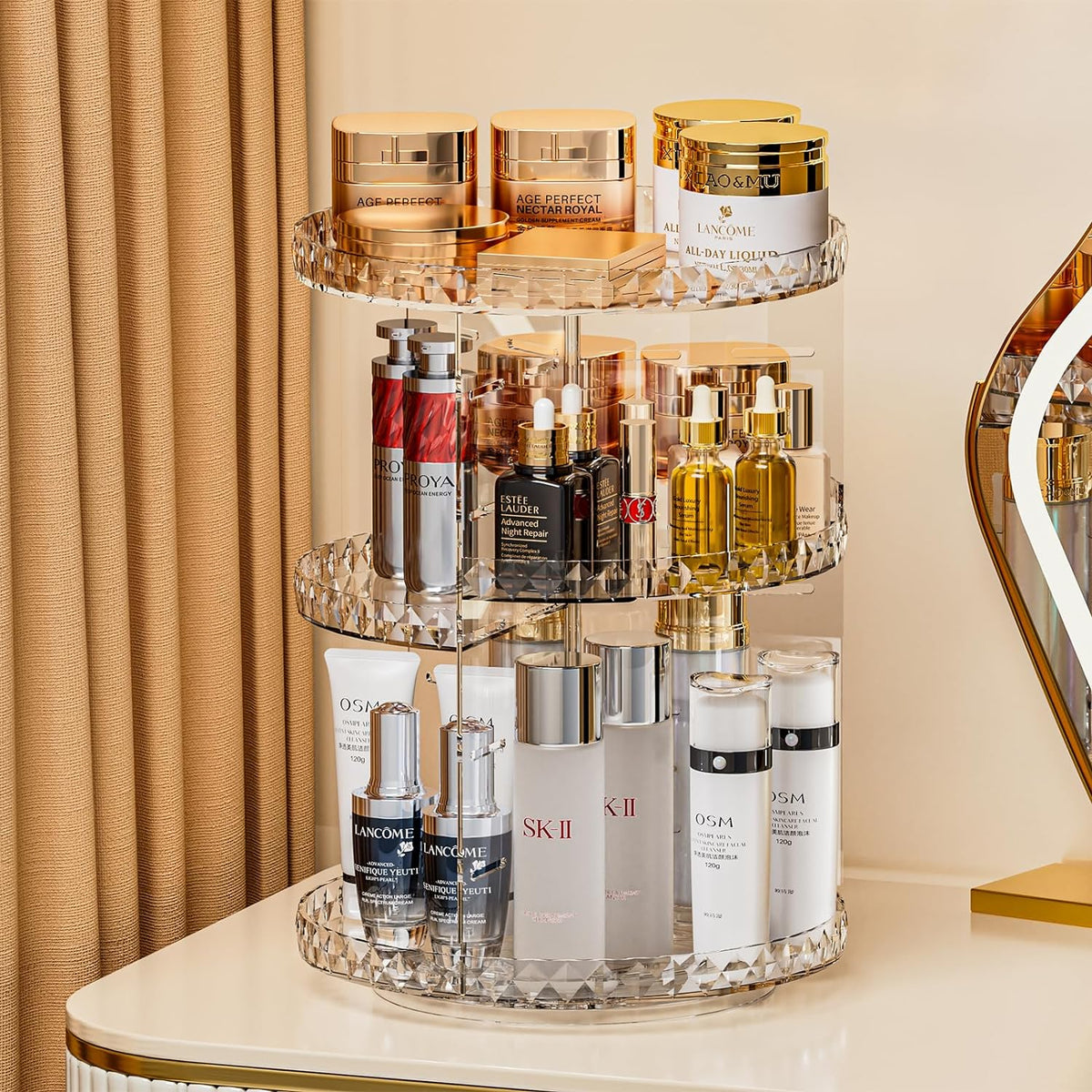 360Β° Rotating Makeup Organizer Stand