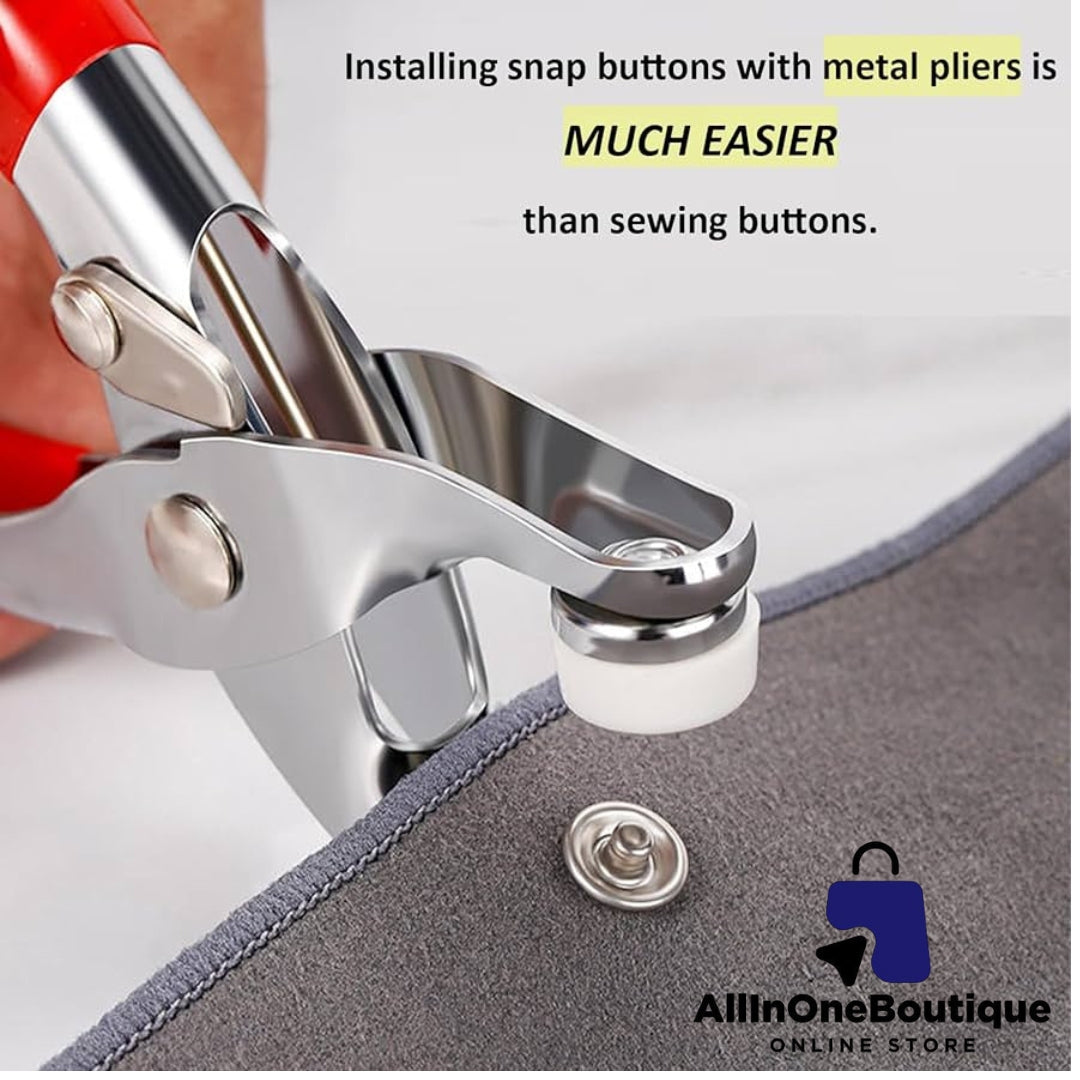 Metal Snap Buttons with Fastener Pliers Press Tool Kit Perfect for DIY Crafts Clothes Hats and Sewing, for Clothing Sewing Set of 1.