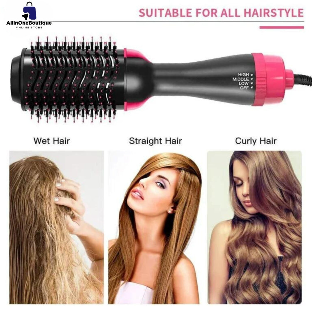 Hair Dryer 3-in-1 Hot Air Brush Hair Styling Machine Brush for Women Fast Drying Styling Straightening Curling Hair Brush Set Suitable for All Hair Types
