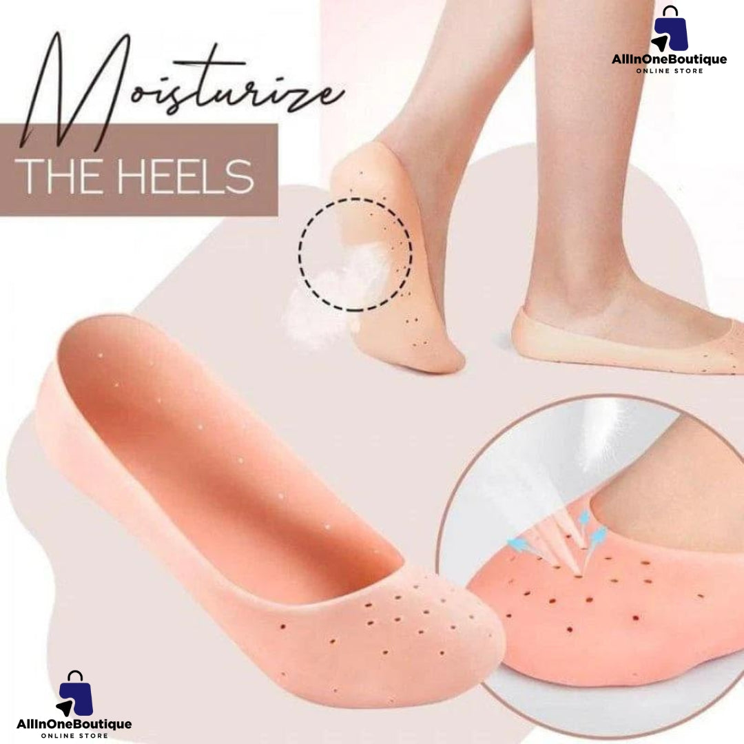 Anti Crack Full Length Silicone Foot Protector Moisturizing Socks for Foot-Care and Heel Cracks, heel pain.