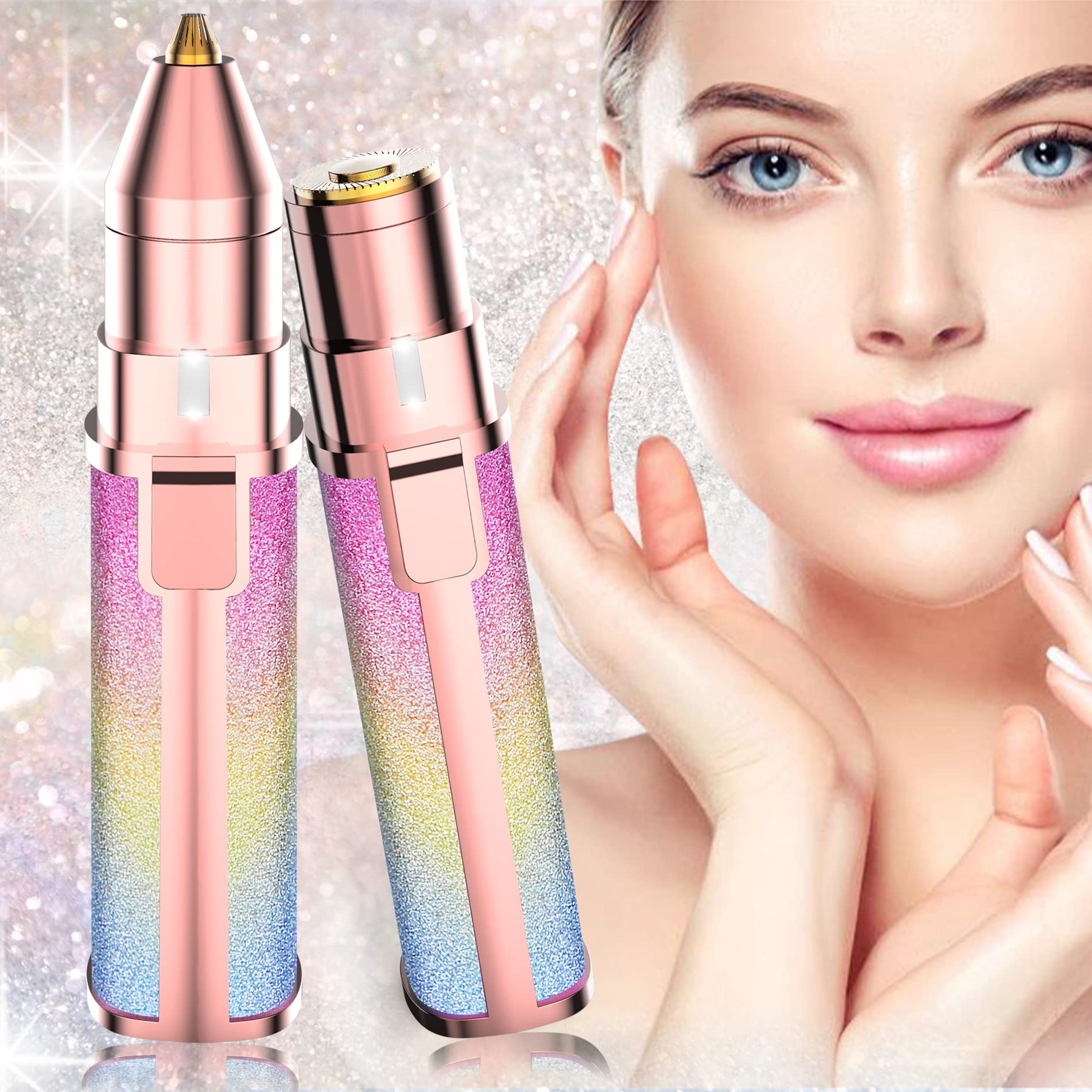A Portable 2 In 1 Flawless Eyebrow Remover Pain less Hair Remover epilator for women Face, Lips, Nose Hair Trimmer for Men & Women