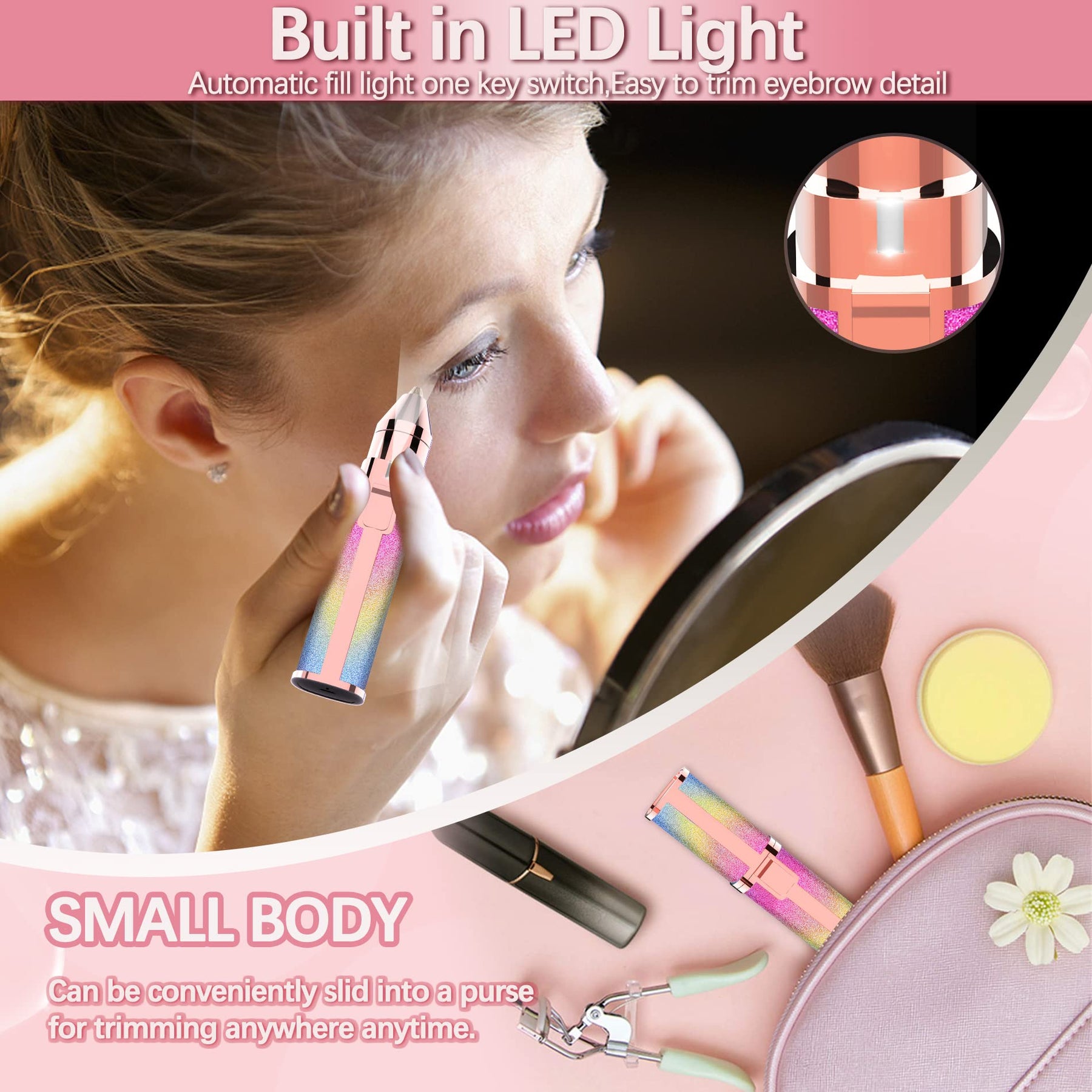 A Portable 2 In 1 Flawless Eyebrow Remover Pain less Hair Remover epilator for women Face, Lips, Nose Hair Trimmer for Men & Women