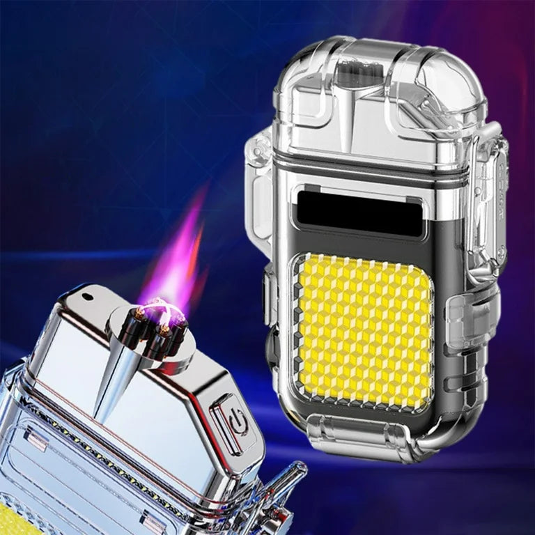 Rechargeable electric arc cigarette lighter floodlight outdoor multifunctional lighter flashlight Mini portable keychain light