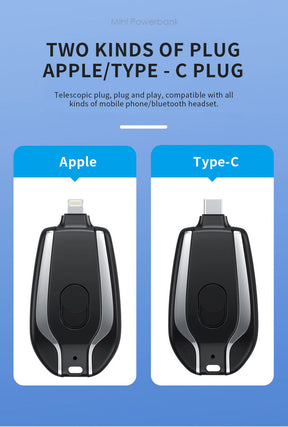 Keychain Portable Charger, Power Bank I Phone/type C Battery charger, Ultra