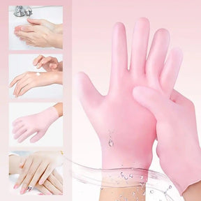 Moisturizing Soft Silicone Gel Spa Hydrating Gloves Repairing Dry Cracked, Aging Hands, Eczema, and Softening Rough Skin, Calluses, One Size Fits Most (Pair)