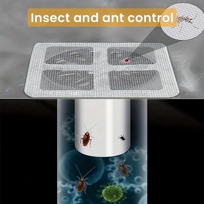 Drain Antimicrobial Sticker, Disposable Filter Net Sticker for Bathroom, Kitchen Drain (1 Pack 10 Pcs)