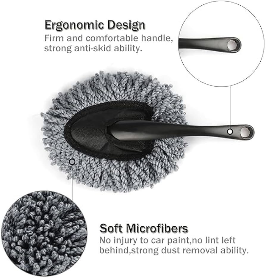 Home-X Car Dashboard Duster, Microfiber Duster Brush, Washable Cleaning Tool