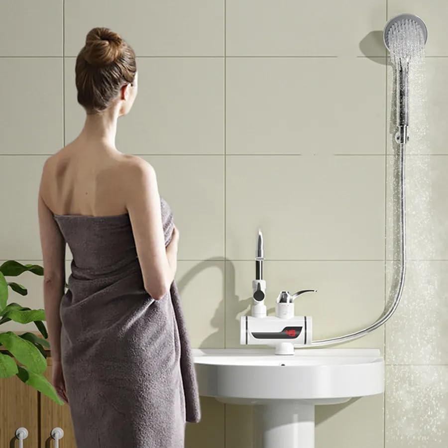 Tankless Electric Hot Water Heater Faucet, Digital Display, Instant Electric Water Geyser for Bathroom Household