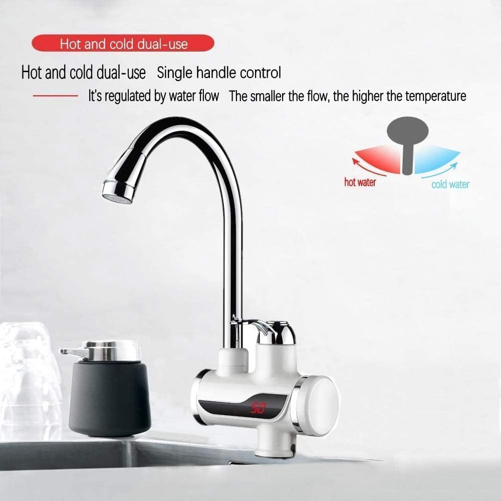 Tankless Electric Hot Water Heater Faucet, Digital Display, Instant Electric Water Geyser for Bathroom Household