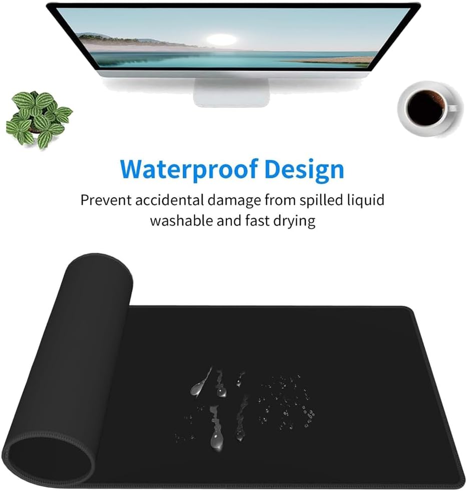 Non-Slip Rectangle Mousepad, WIRESTER Shortcut Keys Mouse Pad for Home, Office and Gaming Desk