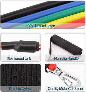 Power Resistance Bands for Workout for Women & Men (11pcs), Exercise Bands for Home and Gym Workouts.