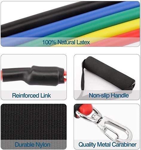 Power Resistance Bands for Workout for Women & Men (11pcs), Exercise Bands for Home and Gym Workouts.
