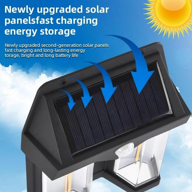 New Solar Sensor Light, , Wireless Dusk to Dawn Porch Lights Fixture, Waterproof Exterior Lighting
