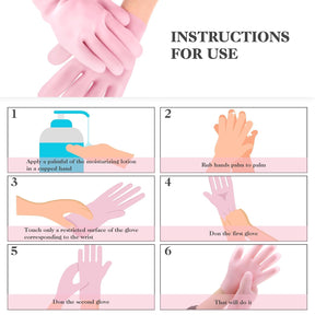 Moisturizing Soft Silicone Gel Spa Hydrating Gloves Repairing Dry Cracked, Aging Hands, Eczema, and Softening Rough Skin, Calluses, One Size Fits Most (Pair)