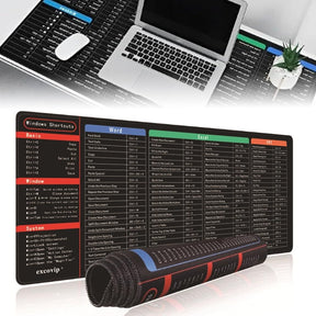 Non-Slip Rectangle Mousepad, WIRESTER Shortcut Keys Mouse Pad for Home, Office and Gaming Desk