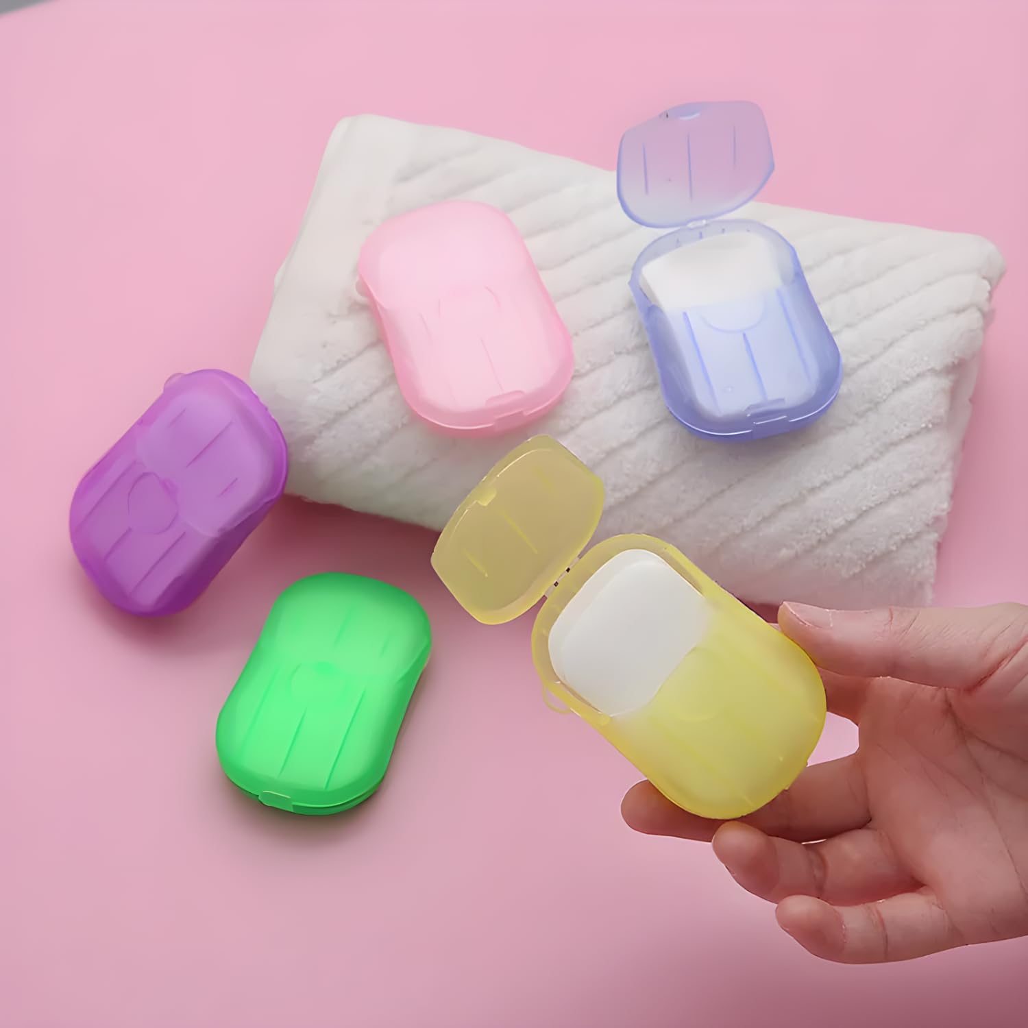 Mini Portable Travel Soap Paper Sheets Disposable Hand Washing Bath Scented Paper Soap for Outdoor Camping Hiking (Pack of 5)