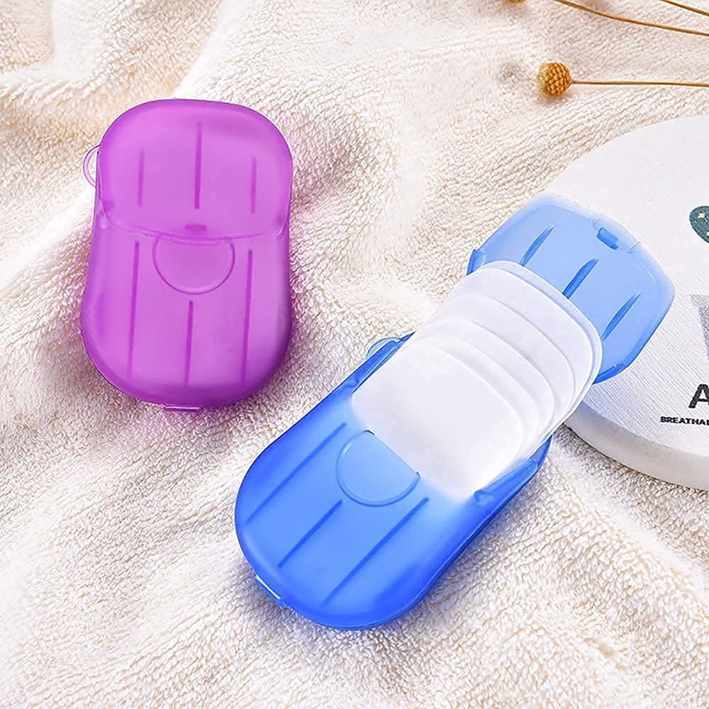 Mini Portable Travel Soap Paper Sheets Disposable Hand Washing Bath Scented Paper Soap for Outdoor Camping Hiking (Pack of 5)