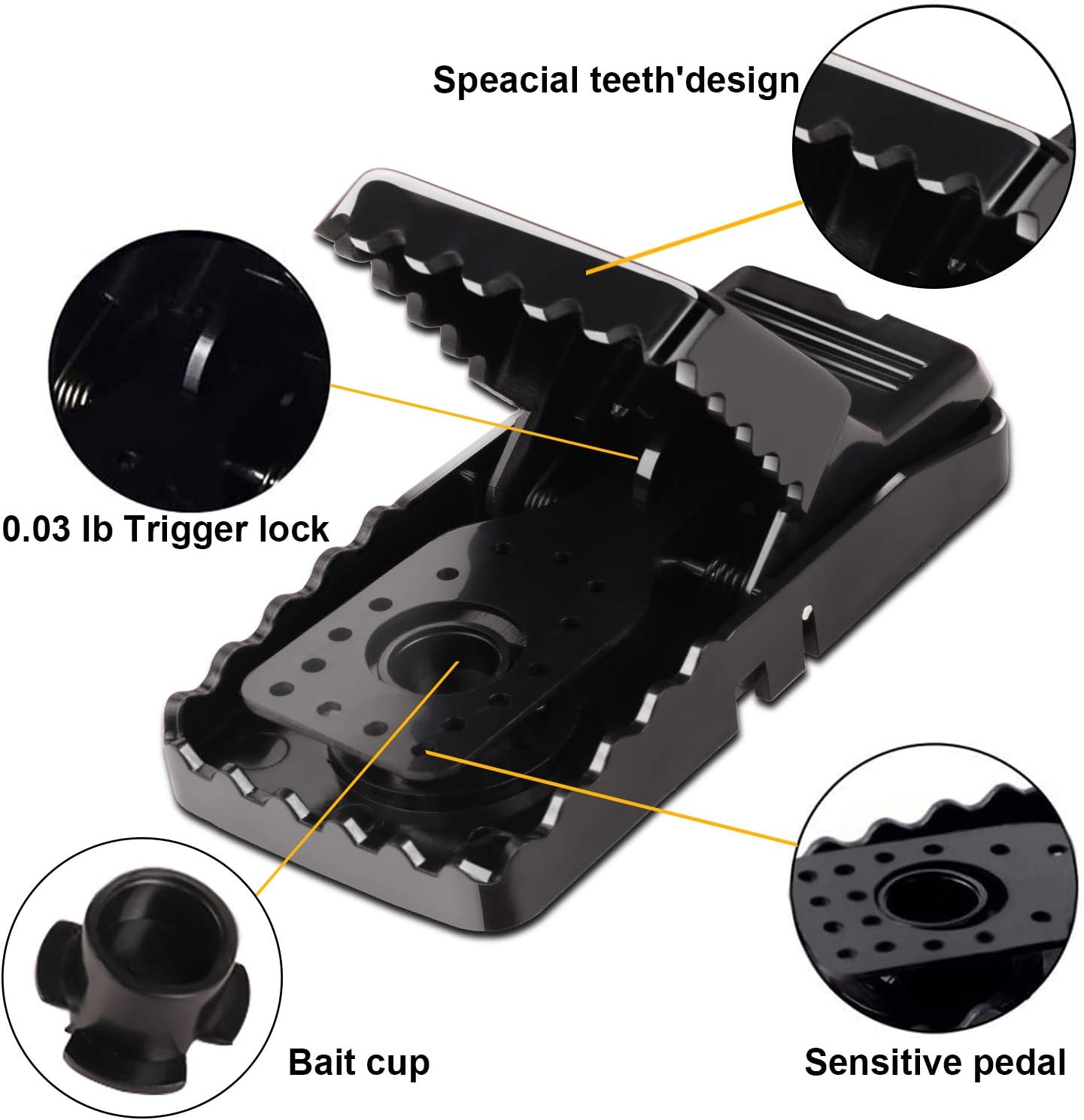 Trap, Mice Traps Indoor and Outdoor, Humane Small Mouse Snap Trap, Reusable Mouse Catcher