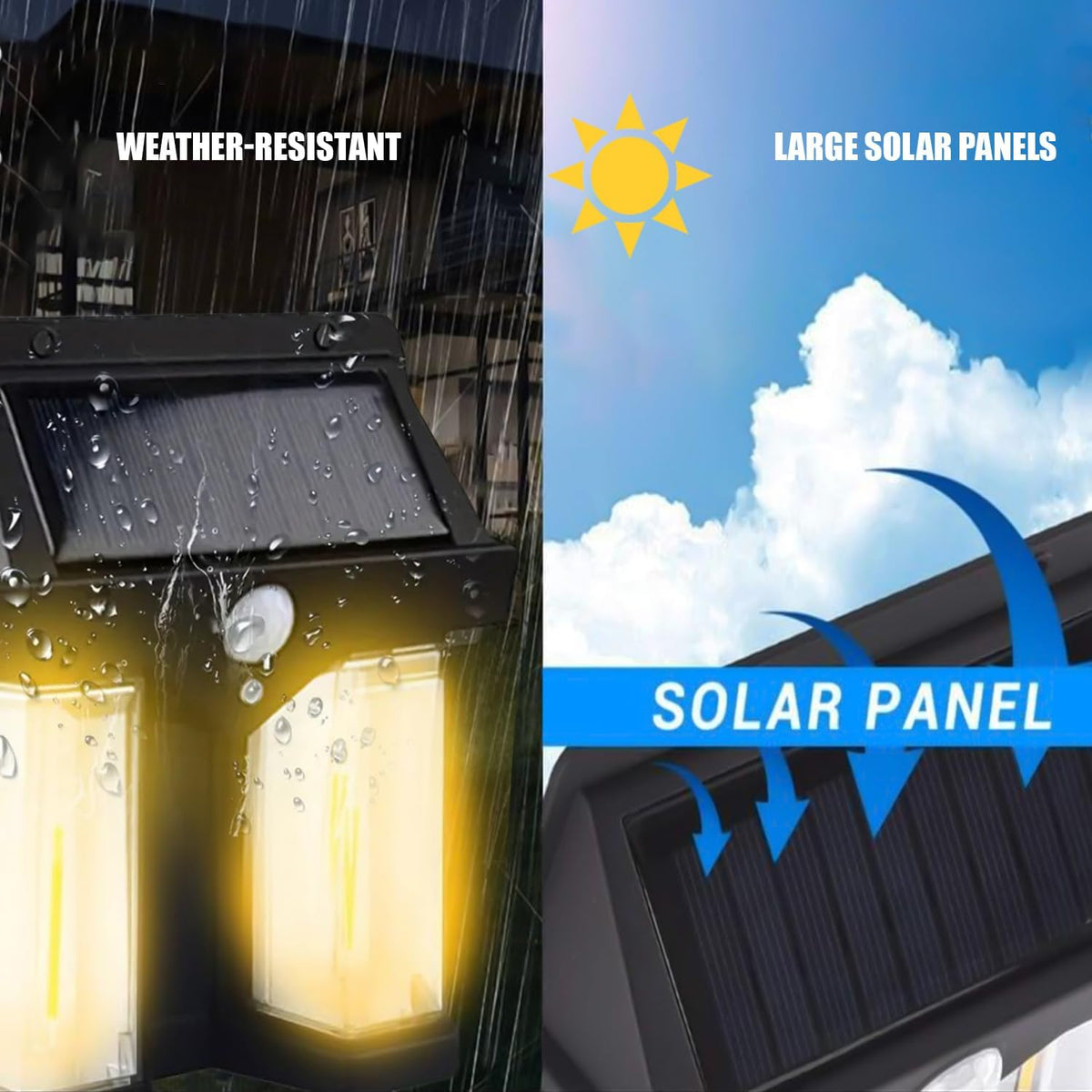 New Solar Sensor Light, , Wireless Dusk to Dawn Porch Lights Fixture, Waterproof Exterior Lighting