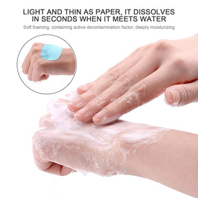 Mini Portable Travel Soap Paper Sheets Disposable Hand Washing Bath Scented Paper Soap for Outdoor Camping Hiking (Pack of 5)