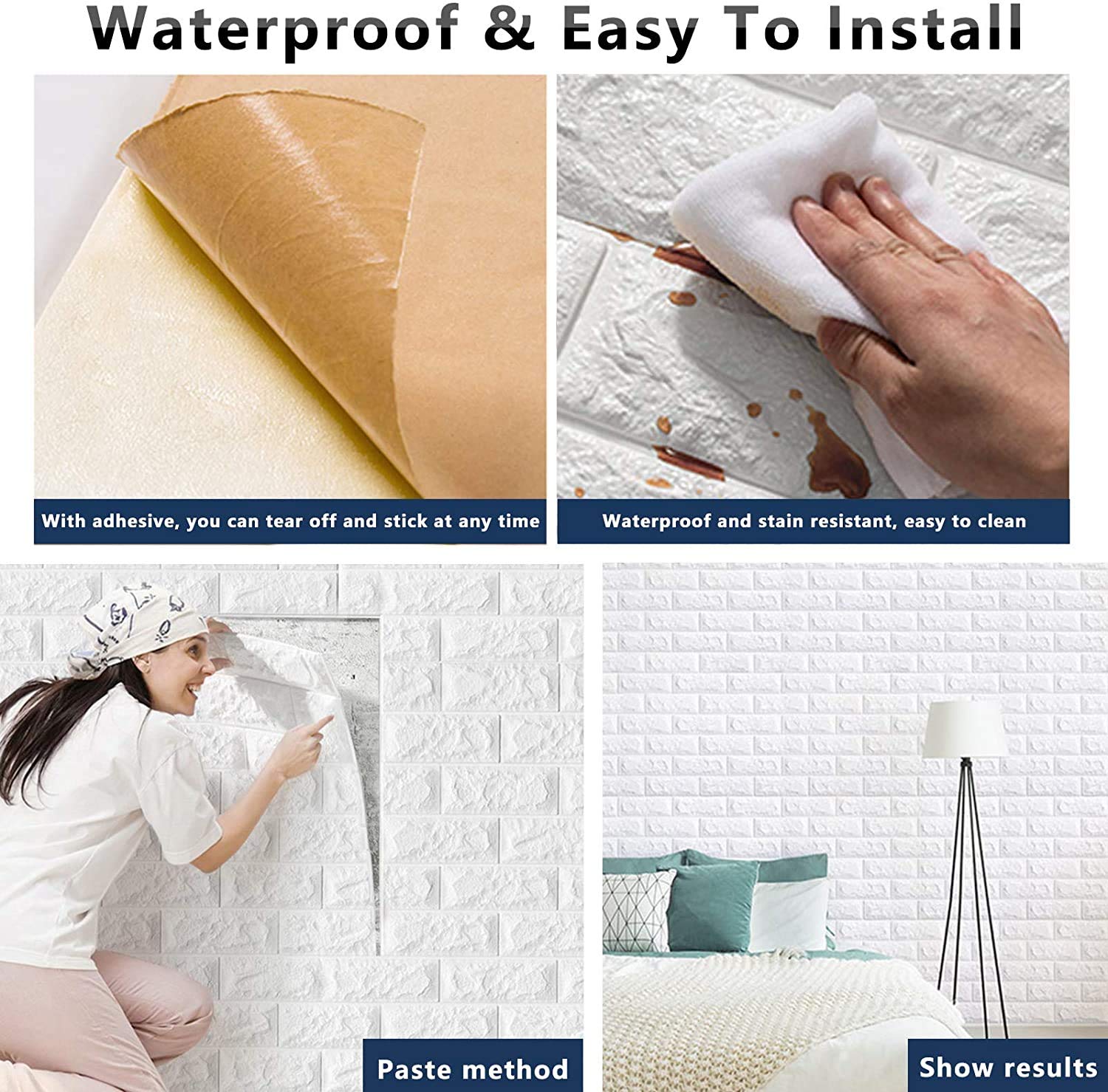 3D Brick Wallpaper - Self Adhesive PE Foam Brick Design,3D Wall Stickers