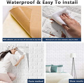 3D Brick Wallpaper - Self Adhesive PE Foam Brick Design,3D Wall Stickers
