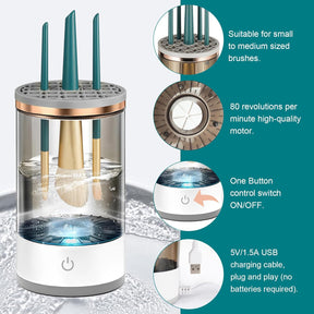 Makeup Brush Cleaner Automatic Spinning for All Size Beauty Makeup Brush Set, Eyeshadow, Blush Brush