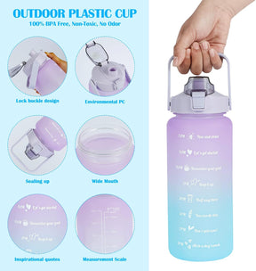1pes Large 900ml  Water Drinks Bottle Leakproof Sports Water Bottles with Handle for Fitness, Outdoor, Cycling, Gym, School & Office