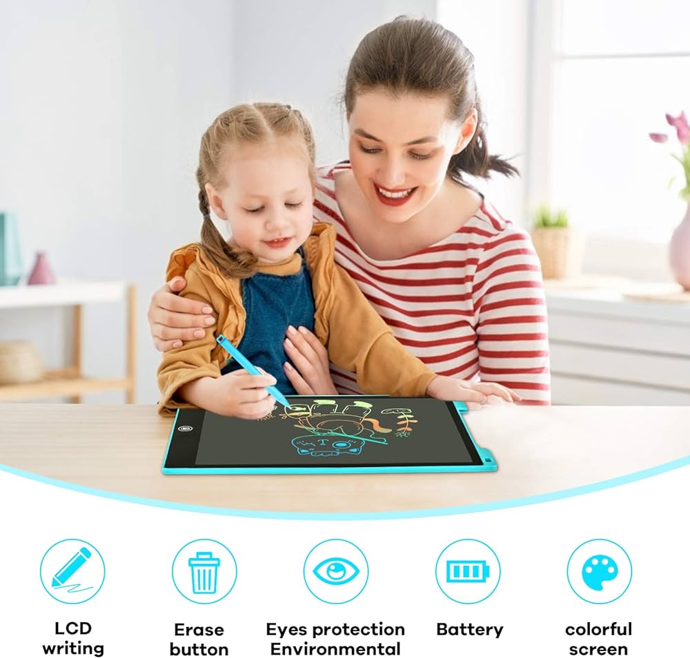 LCD Writing Tablet : 16 Inch Colorful Drawing Tablet Kids Erasable Writing Pad Learning Birthday Gifts