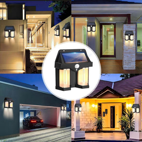 New Solar Sensor Light, , Wireless Dusk to Dawn Porch Lights Fixture, Waterproof Exterior Lighting