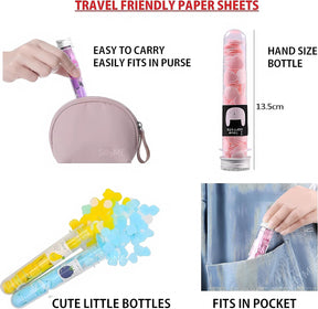 Portable Travel Soap Paper Sheets Disposable Hand Washing Bath Scented Paper Soap (Pack of 2)