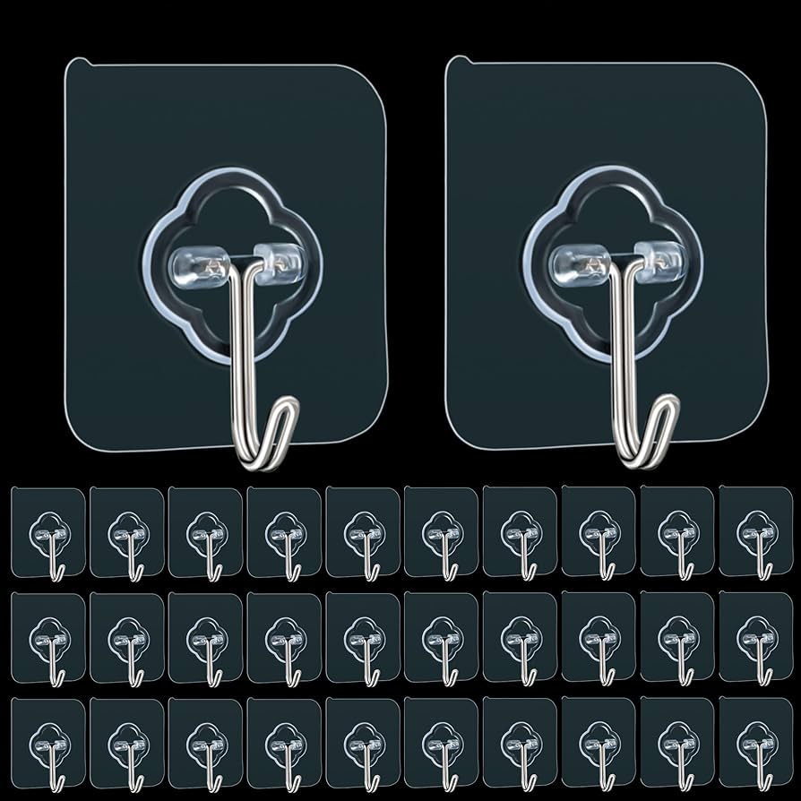 Hook for Hanging Strong, Hooks for Wall Without Drilling, Hooks for Wall Seamless Design (Pack of 10)