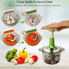 Food Chopper, 1.5l Multi-function Manual Vegetable Grinder Press (random Color)