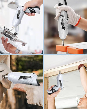 Multifunctional Screw Tool Kit 47-PCS Rotatable Dual Position Handle with LED Light, USB Charger