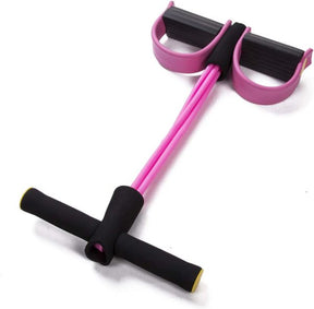 Tummy Trimmer- Foot Pedal Resistance Band Elastic Sit-up Pull Rope Yoga Fitness Gym – Elastic Pull Ropes Tummy Trimmer (random Colors)