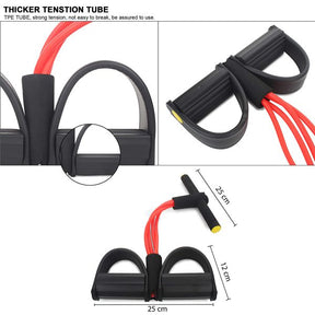 Tummy Trimmer- Foot Pedal Resistance Band Elastic Sit-up Pull Rope Yoga Fitness Gym – Elastic Pull Ropes Tummy Trimmer (random Colors)