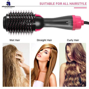 Hair Dryer 3-in-1 Hot Air Brush Hair Styling Machine Brush for Women Fast Drying Styling Straightening Curling Hair Brush Set Suitable for All Hair Types