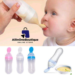 2 in 1 Pacifier and Spoon Feeder Silicone Baby Feeding Spoon Food Dispensing Weaning Feeder - Color May Vary