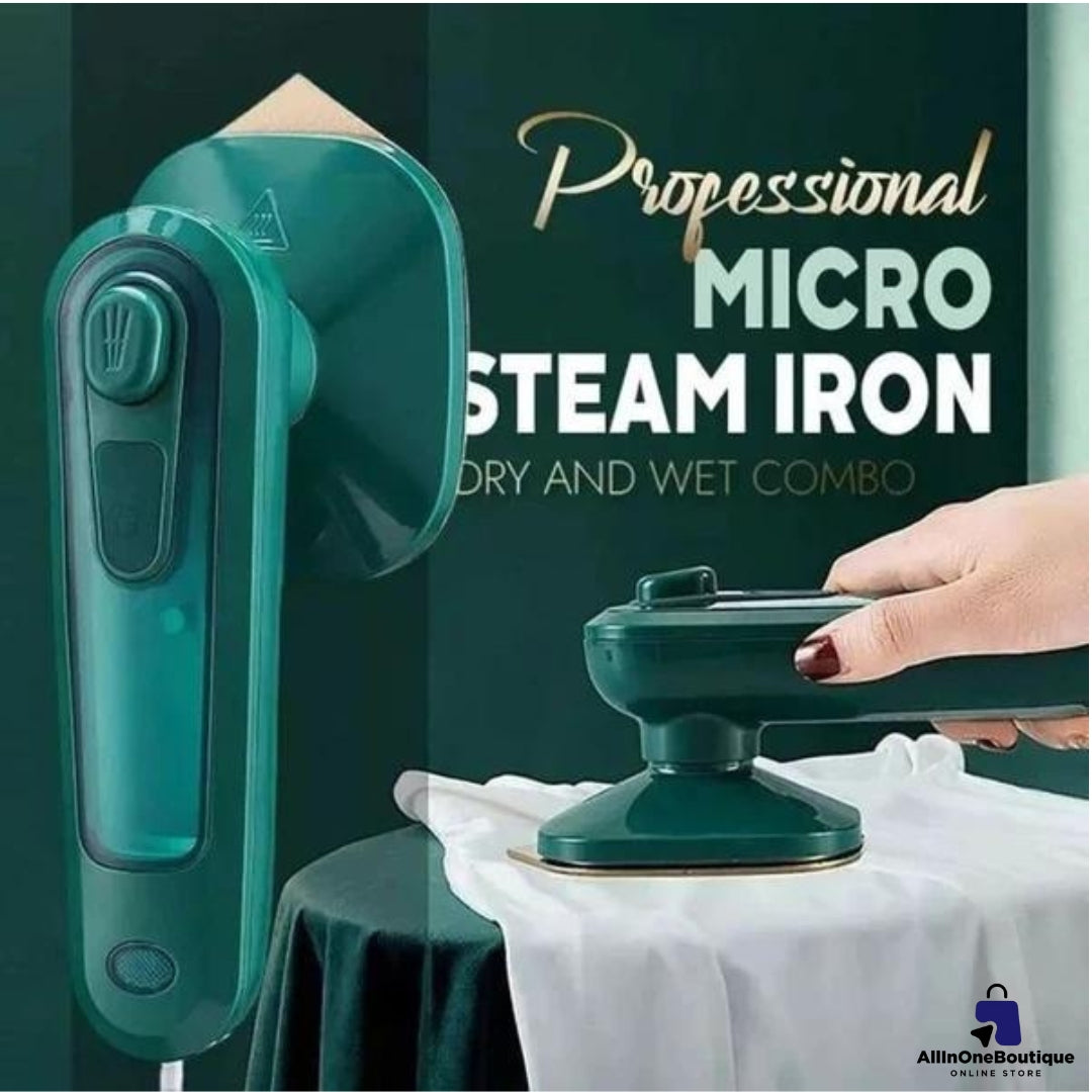 Mini Steam Iron Dry & Wet Ironing Portable Mini Steam Iron for Clothes Fast Heat Lightweight Titanium Plate Good for Home and Travel (Green)