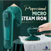Mini Steam Iron Dry & Wet Ironing Portable Mini Steam Iron for Clothes Fast Heat Lightweight Titanium Plate Good for Home and Travel (Green)
