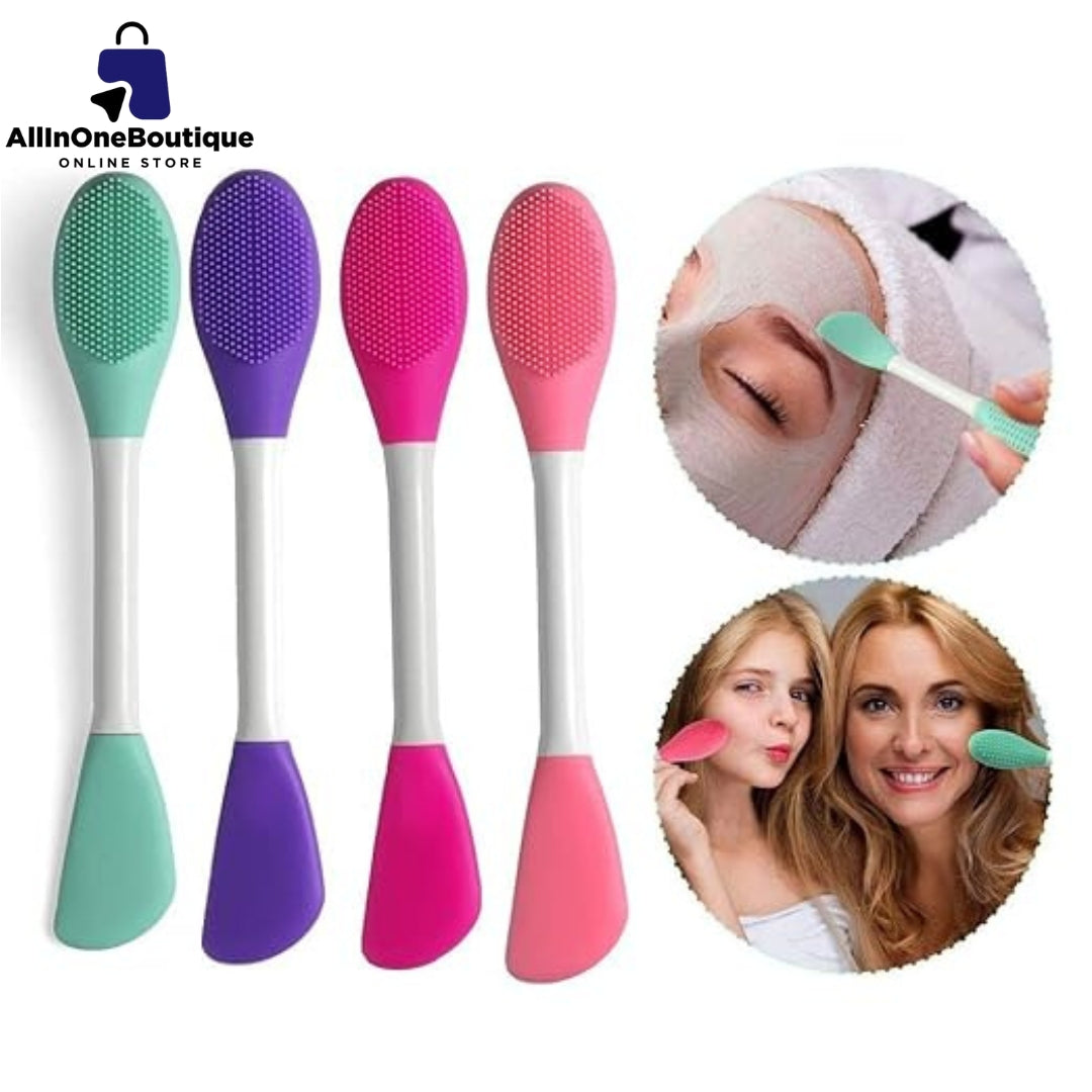 Silicone Face Mask Applicator, 2 in 1 Double-Sided Facial Scrubber Brush Tool