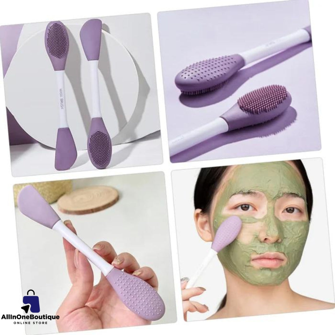 Silicone Face Mask Applicator, 2 in 1 Double-Sided Facial Scrubber Brush Tool