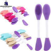 Silicone Face Mask Applicator, 2 in 1 Double-Sided Facial Scrubber Brush Tool