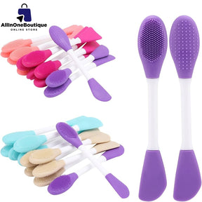 Silicone Face Mask Applicator, 2 in 1 Double-Sided Facial Scrubber Brush Tool