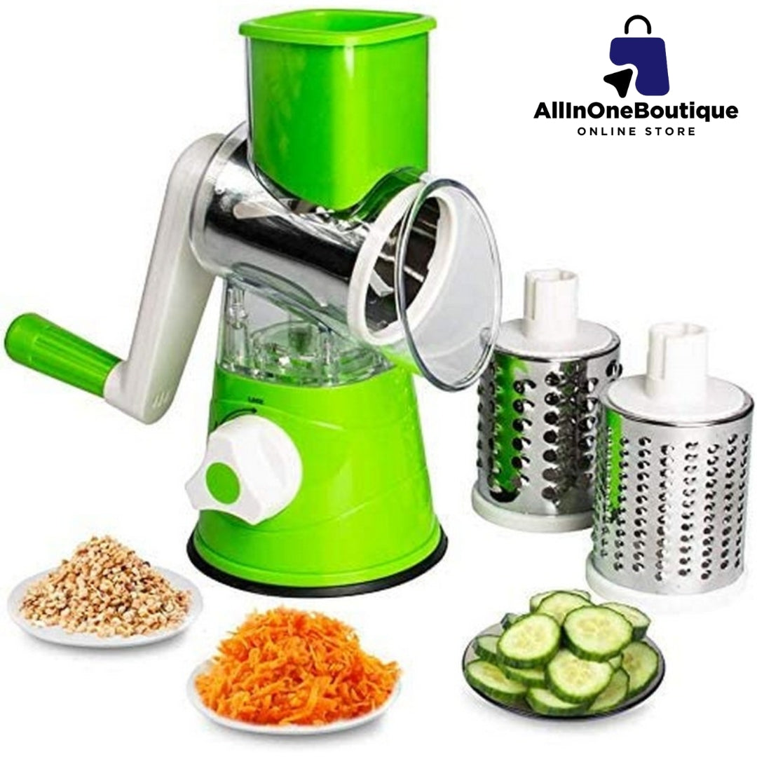 3 in 1 Shredder Slicer Grinder for Cucumber Nut Potato Carrot Cheese, Vegetable Salad Shooter Green