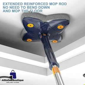 Four Leaf Clover Shaped 360 Degree Rotatable Adjustable Cleaning Mop, Wet and Dry Mop for Ceilings, Corners, Glass Bonsem