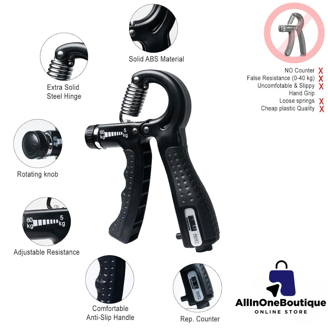 Professional Hand Gripper with Counter 10KG To 60KG Weight Adjustable
