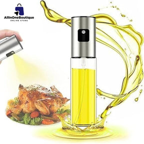 Oil Sprayer Stainless Steel Transparent Glass Spray Bottle
