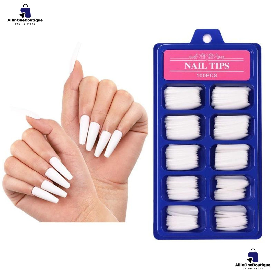 Artificial Reusable Nails Set With One 3gm Nail Glue, Perfect For Nails Extension -100 Nails & One Nail Glue(3gm) FREE