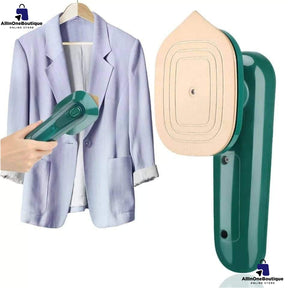 Mini Steam Iron Dry & Wet Ironing Portable Mini Steam Iron for Clothes Fast Heat Lightweight Titanium Plate Good for Home and Travel (Green)